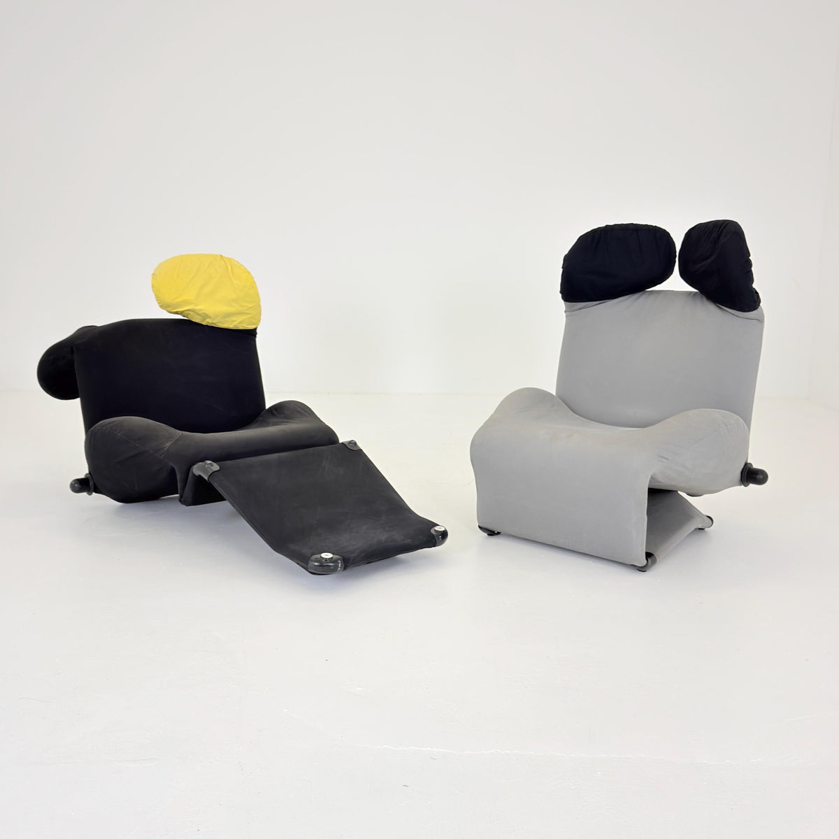 Iconic Wink Armchair by Toshiyuki Kita – Black & Yellow by Cassina , Italy, 2000s