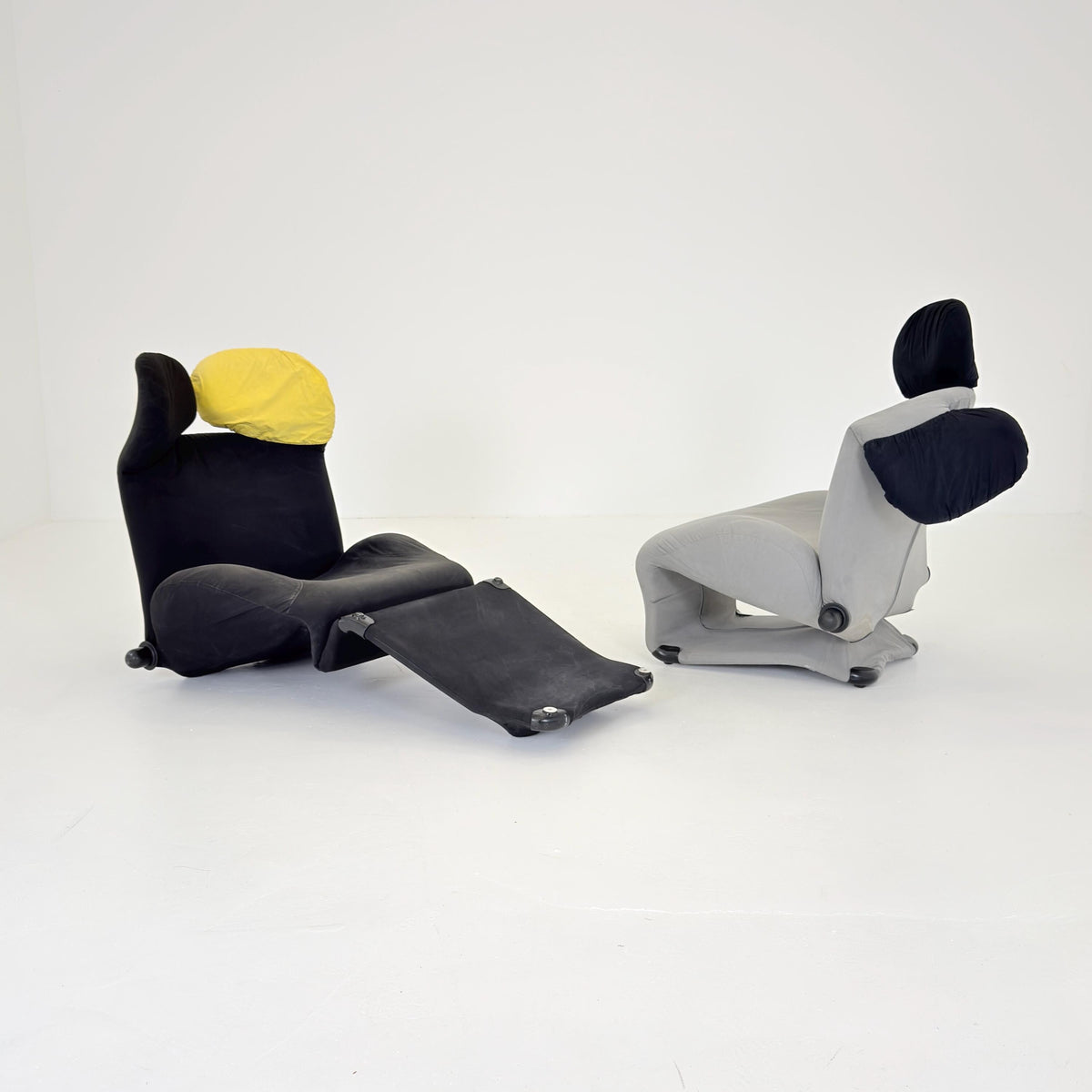 Iconic Wink Armchair by Toshiyuki Kita – Black & Yellow by Cassina , Italy, 2000s