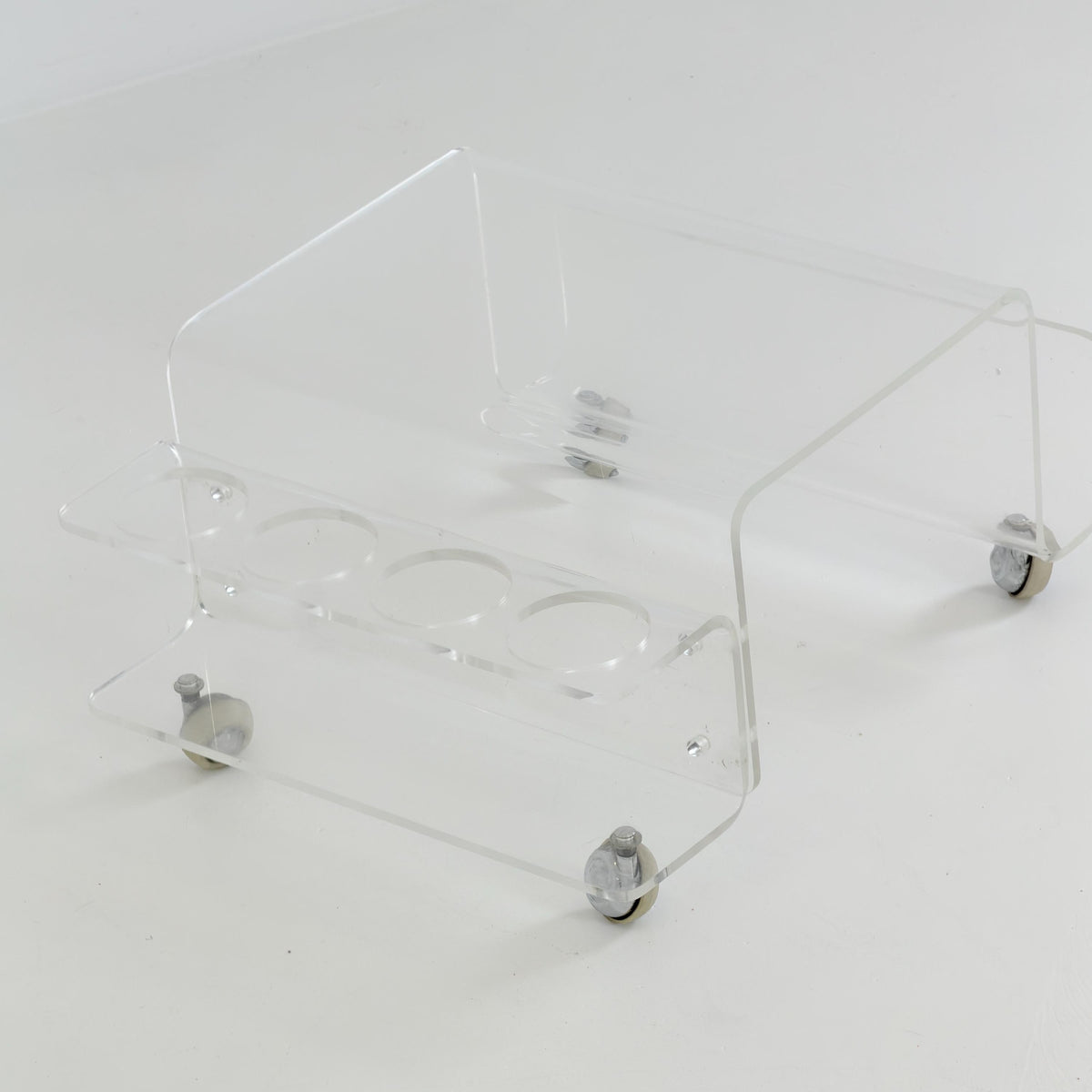 Space age Smoked Brown Plexiglass Trolley-side table by Michel Dumas for Roche Bobois 1970s