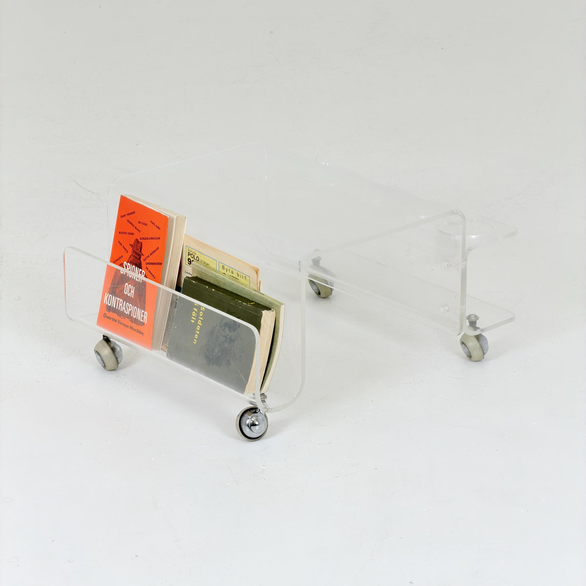 Space age Smoked Brown Plexiglass Trolley-side table by Michel Dumas for Roche Bobois 1970s