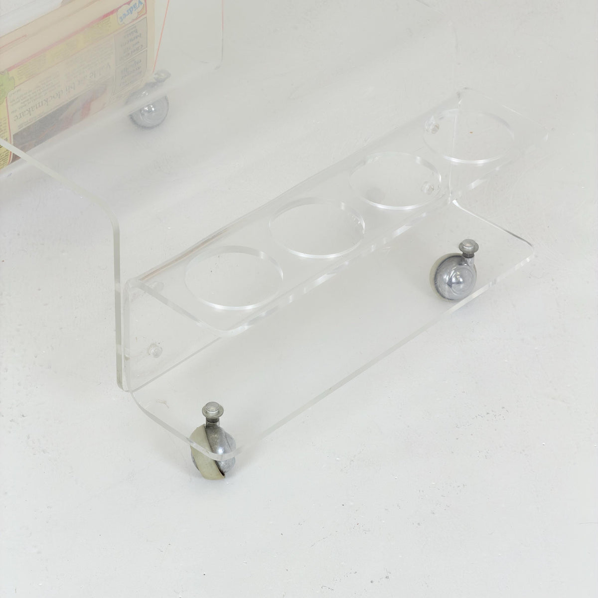 Space age Smoked Brown Plexiglass Trolley-side table by Michel Dumas for Roche Bobois 1970s