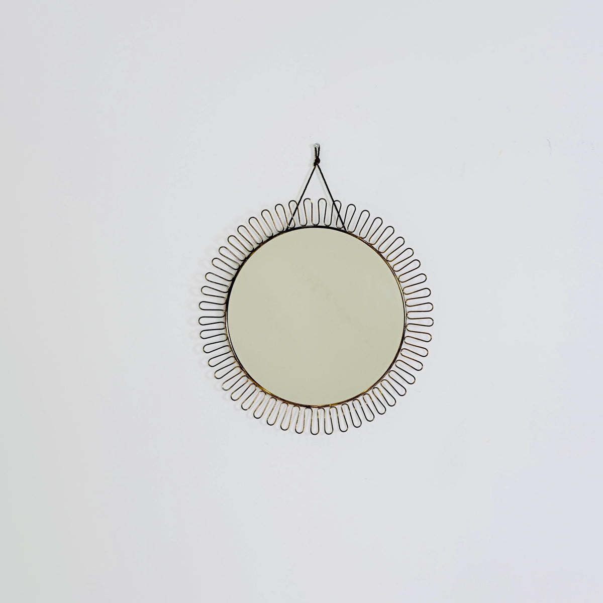 Mid-century wall mirror by Josef Frank Svenskt Tenn, Austria, Sweden, brass, 1960s