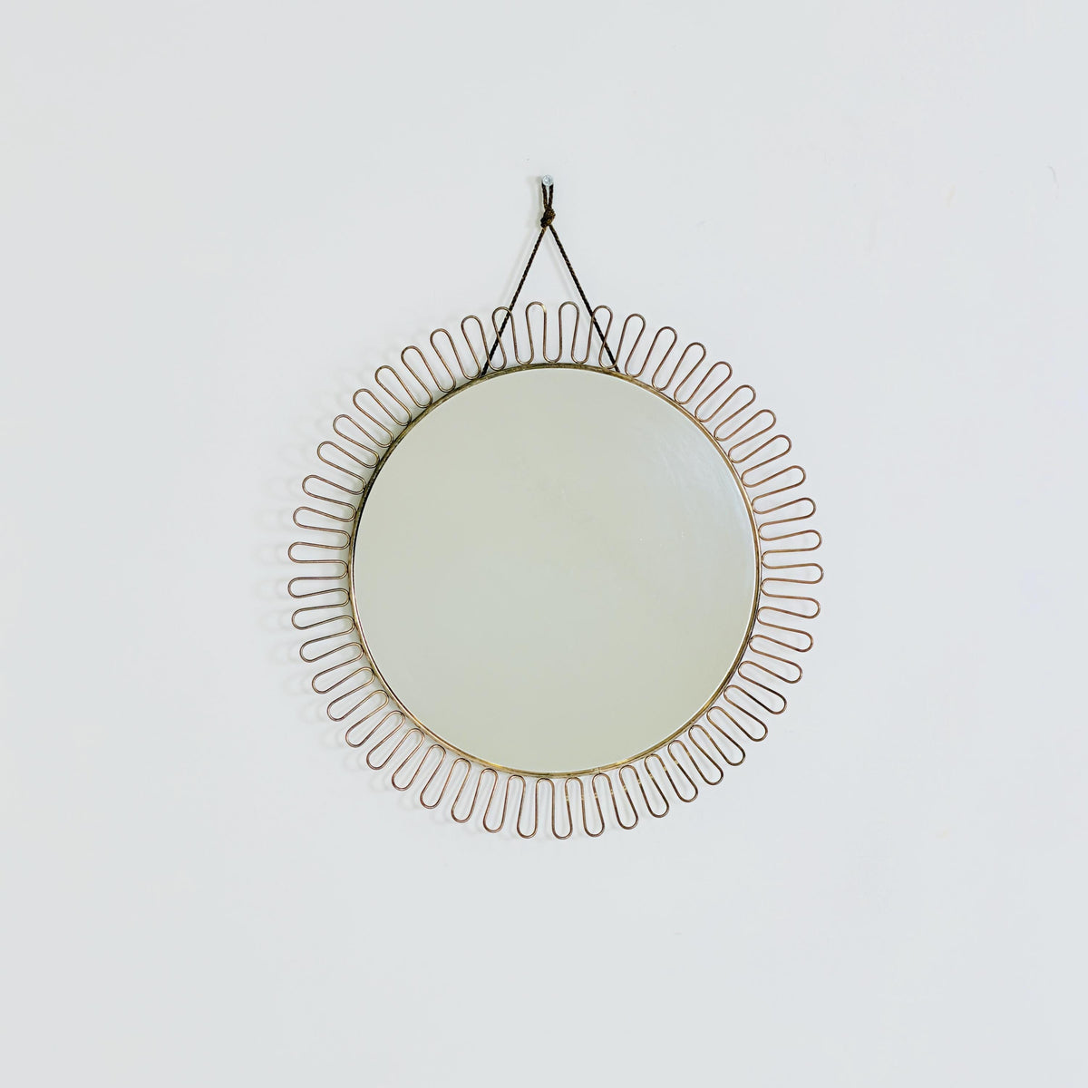 Mid-century wall mirror by Josef Frank Svenskt Tenn, Austria, Sweden, brass, 1960s