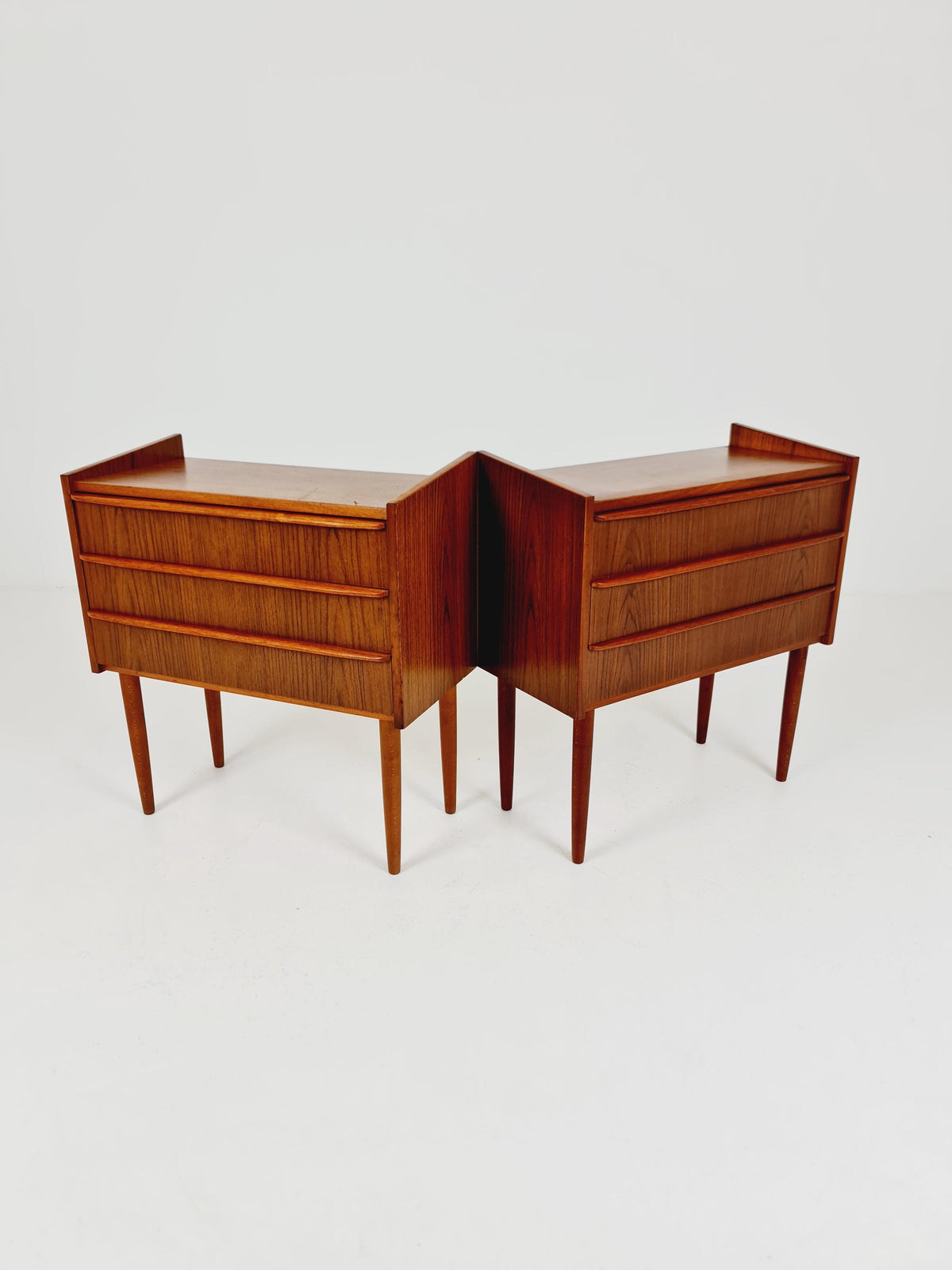 Mid century Danish teak side tables/ Bedside tables/ Nightstands, Denmark, 1960s, set of 2