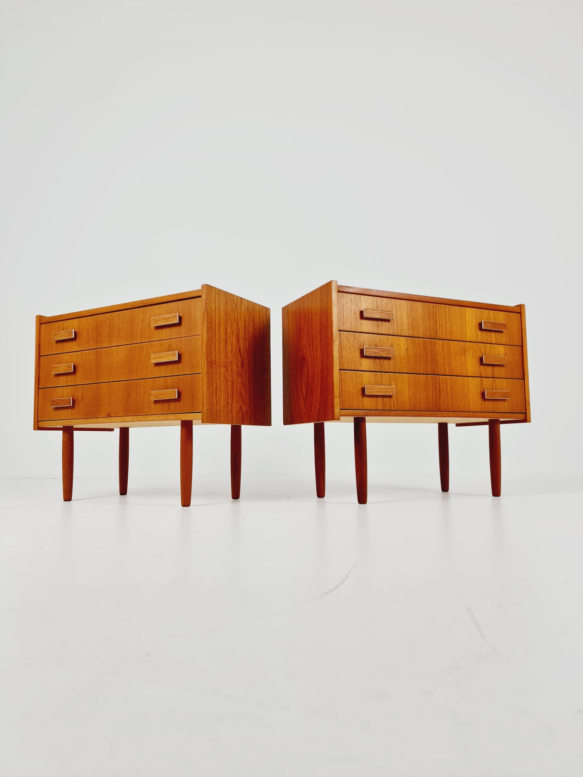 Mid century Danish teak side tables/ Bedside tables/ Nightstands, Denmark BY Ejsing Möbelfabrik , 1960s, set of 2