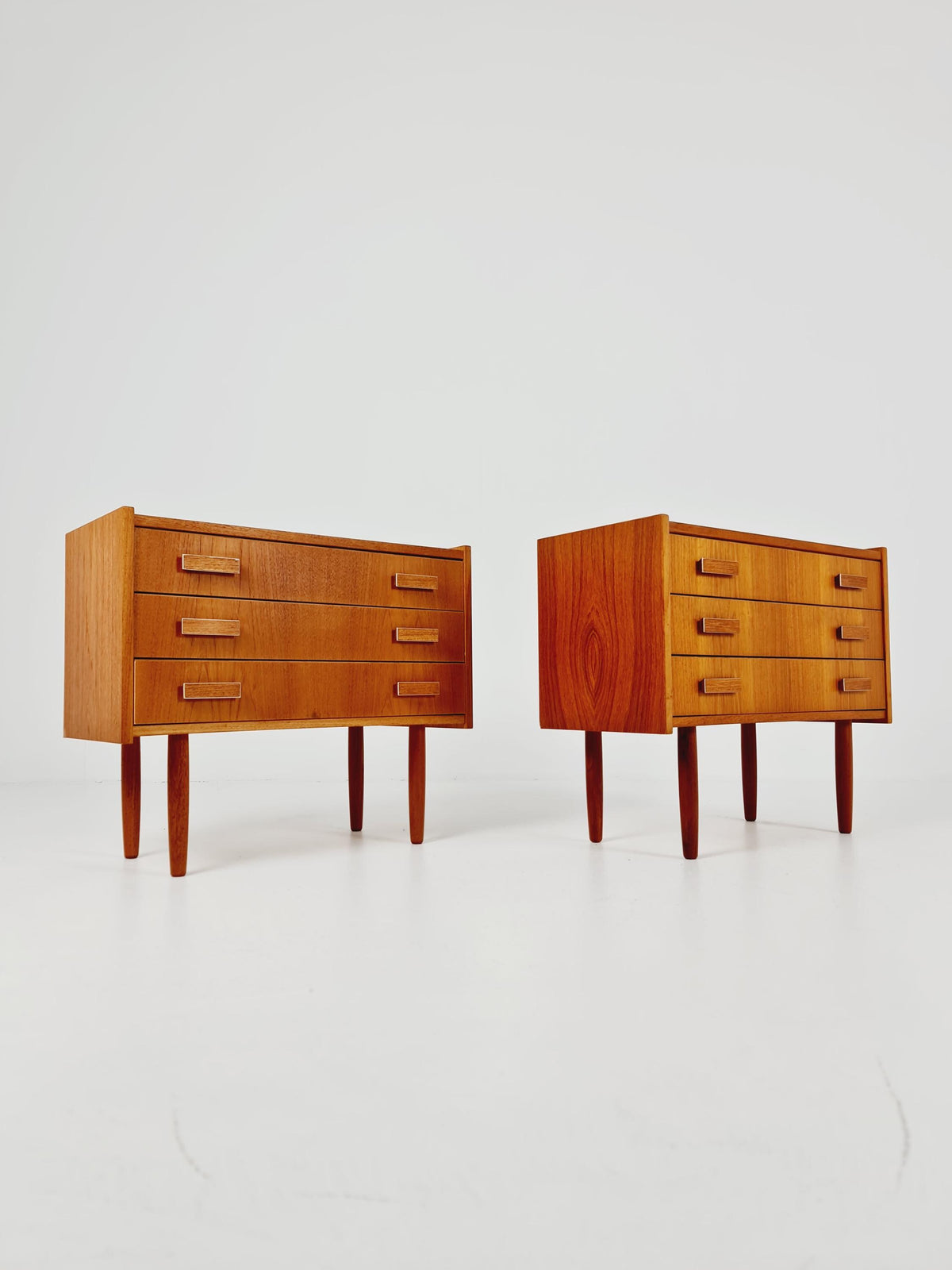 Mid century Danish teak side tables/ Bedside tables/ Nightstands, Denmark BY Ejsing Möbelfabrik , 1960s, set of 2