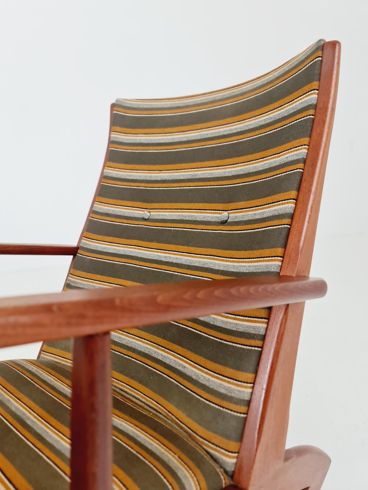Rare Danish Teak Rocking Chair by Soren Georg Jensen For Kubus Möbelfabrik Modell 87 , 1960s