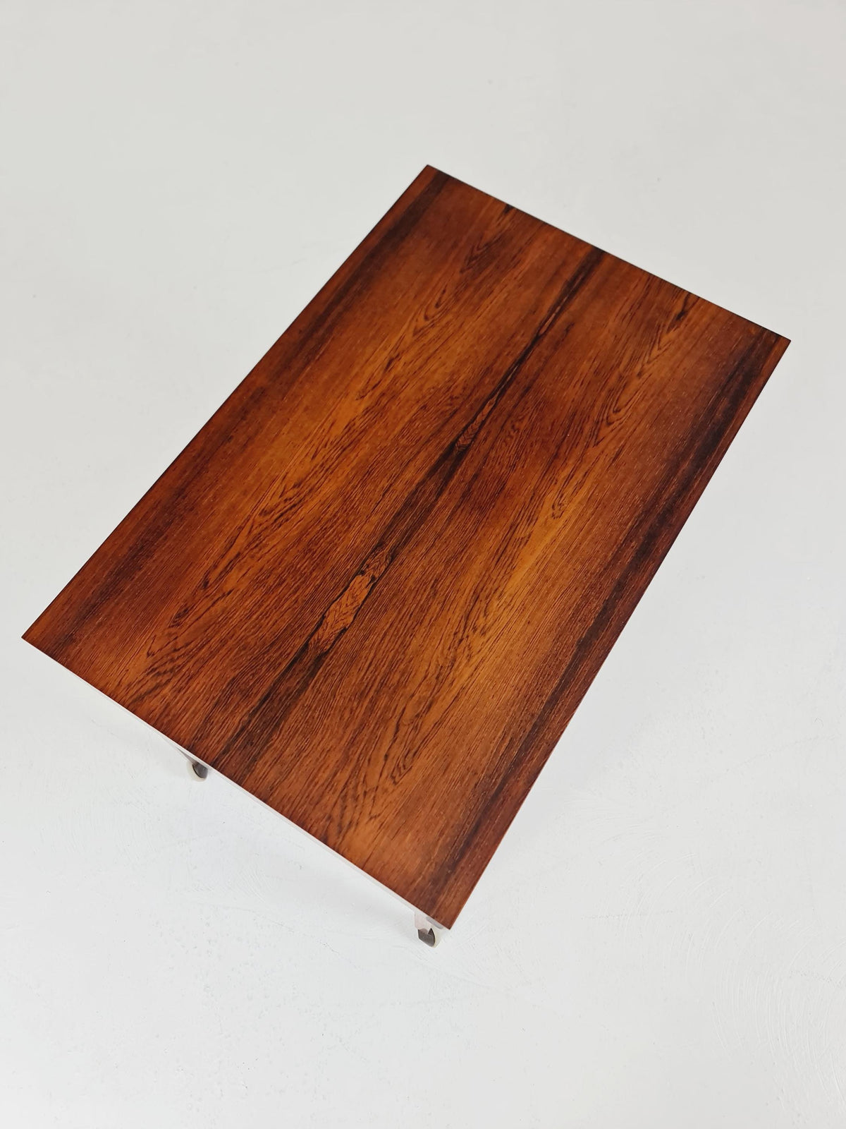 Vintage Danish Rosewood and rattan sewing table/ side table cabinet , 1960s