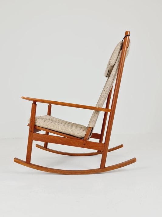 Mid century Scandinavian solid teak Rocking Chair by Hans Olsen , 1960s