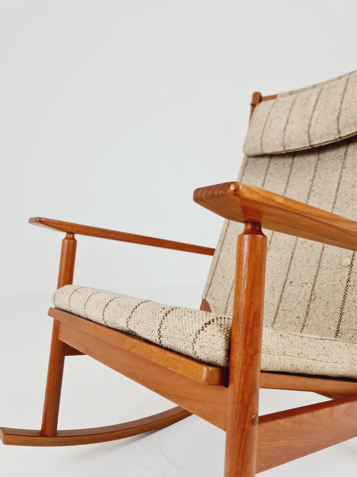Mid century Scandinavian solid teak Rocking Chair by Hans Olsen , 1960s