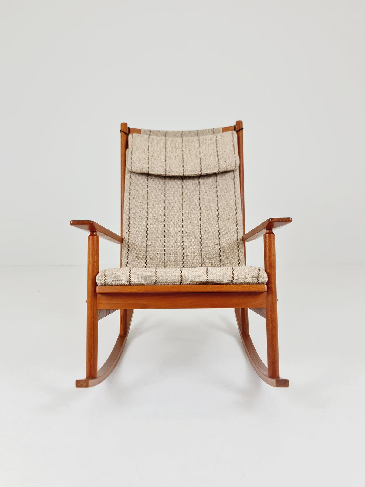 Mid century Scandinavian solid teak Rocking Chair by Hans Olsen , 1960s