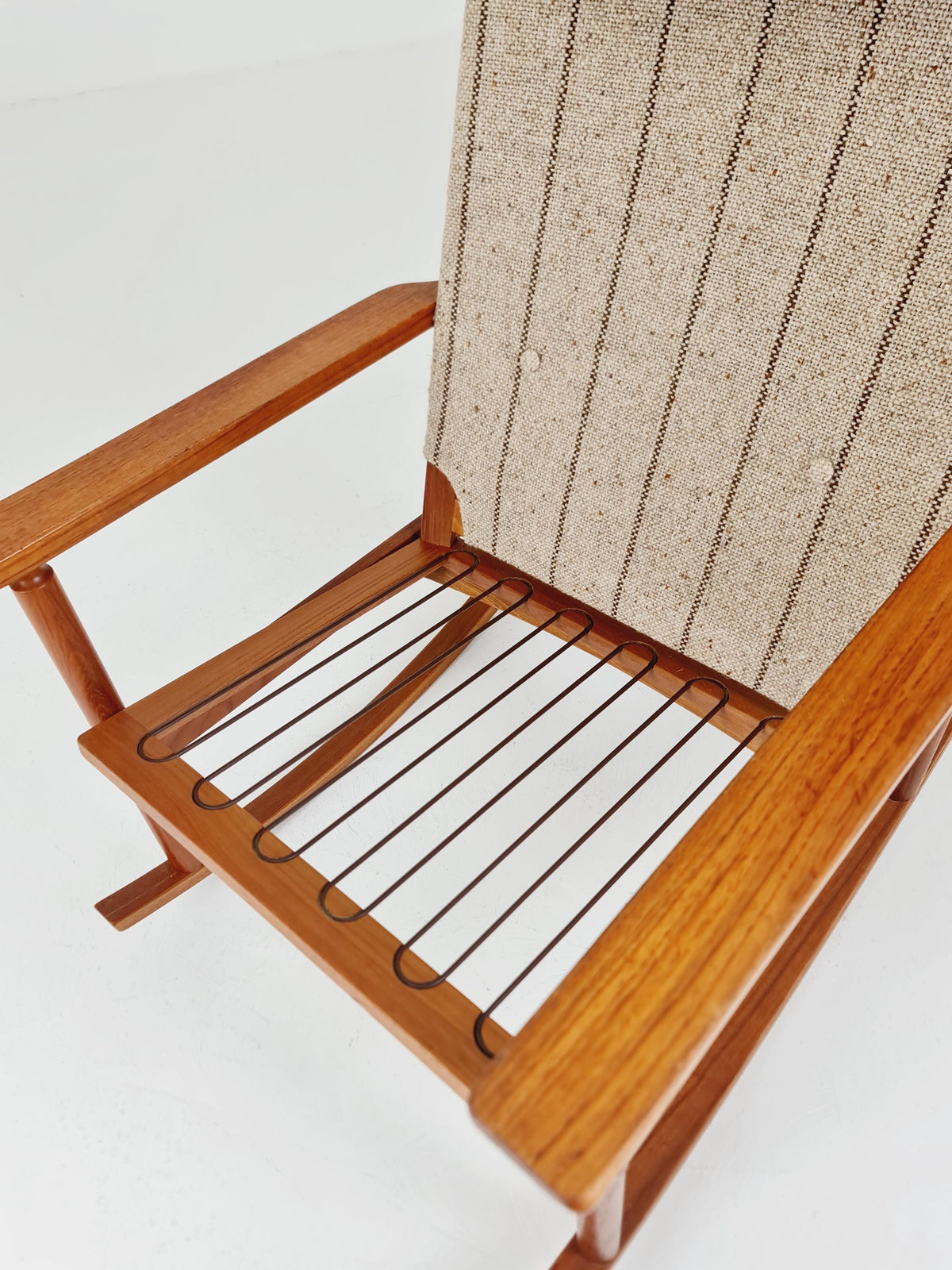 Mid century Scandinavian solid teak Rocking Chair by Hans Olsen , 1960s