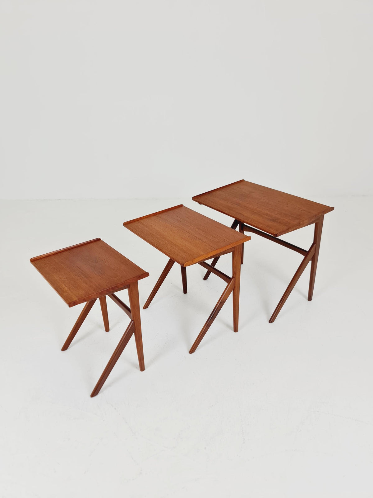 Rare Midcentury danish teak nesting tables/ side tables BY Bengt Ruda , 1960s