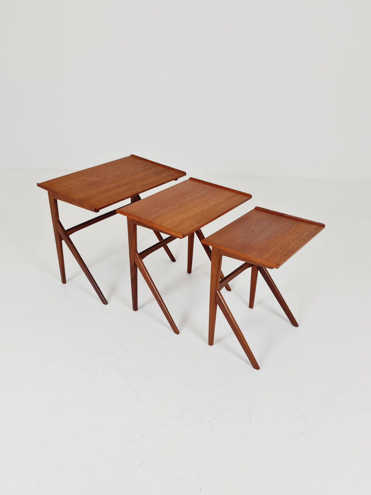 Rare Midcentury danish teak nesting tables/ side tables BY Bengt Ruda , 1960s