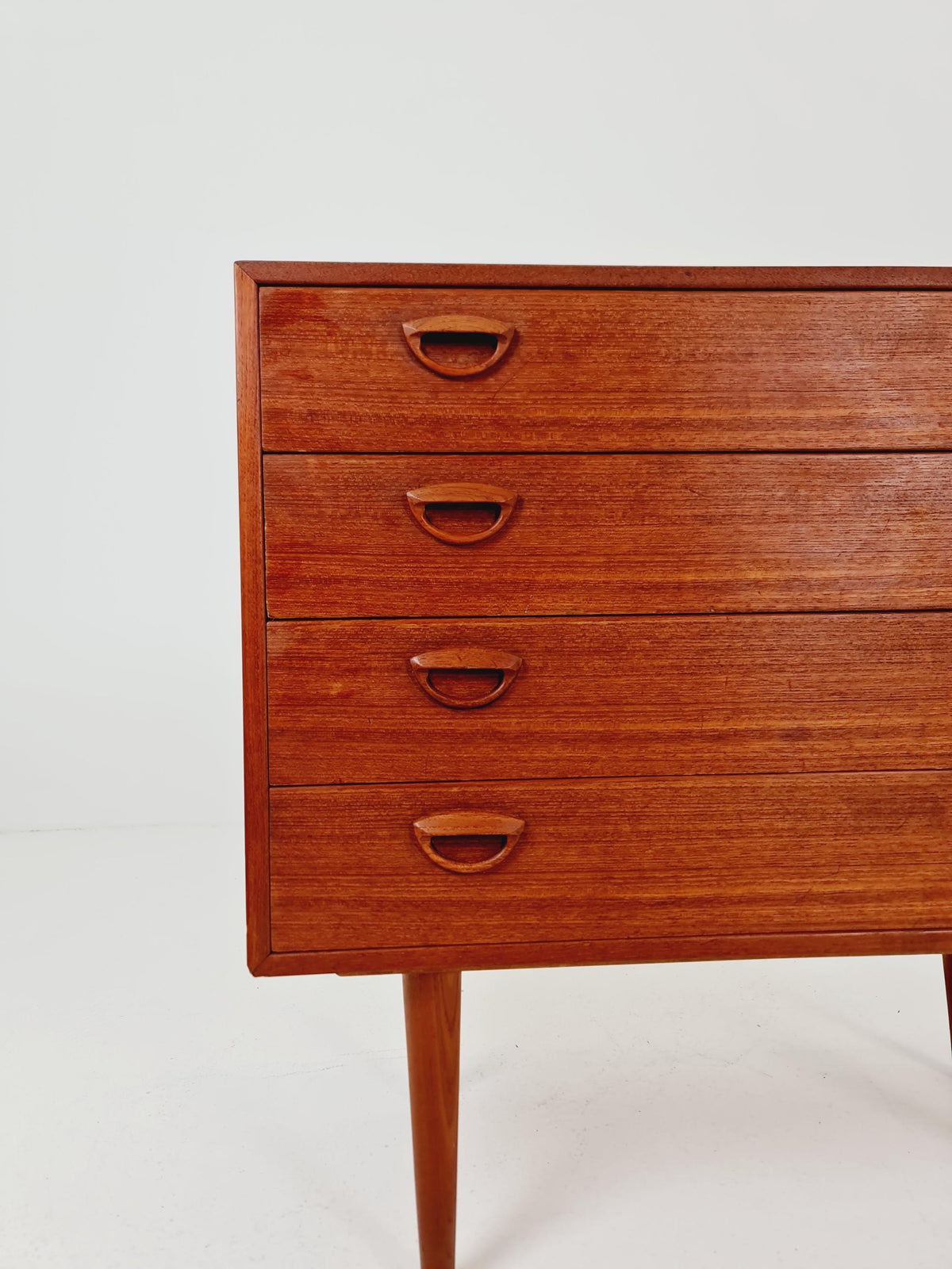 Midcentury danish Teak drawer dresser /4 drawers by Kai Kristiansen for Feldballes Möbelfabrik , 1960s
