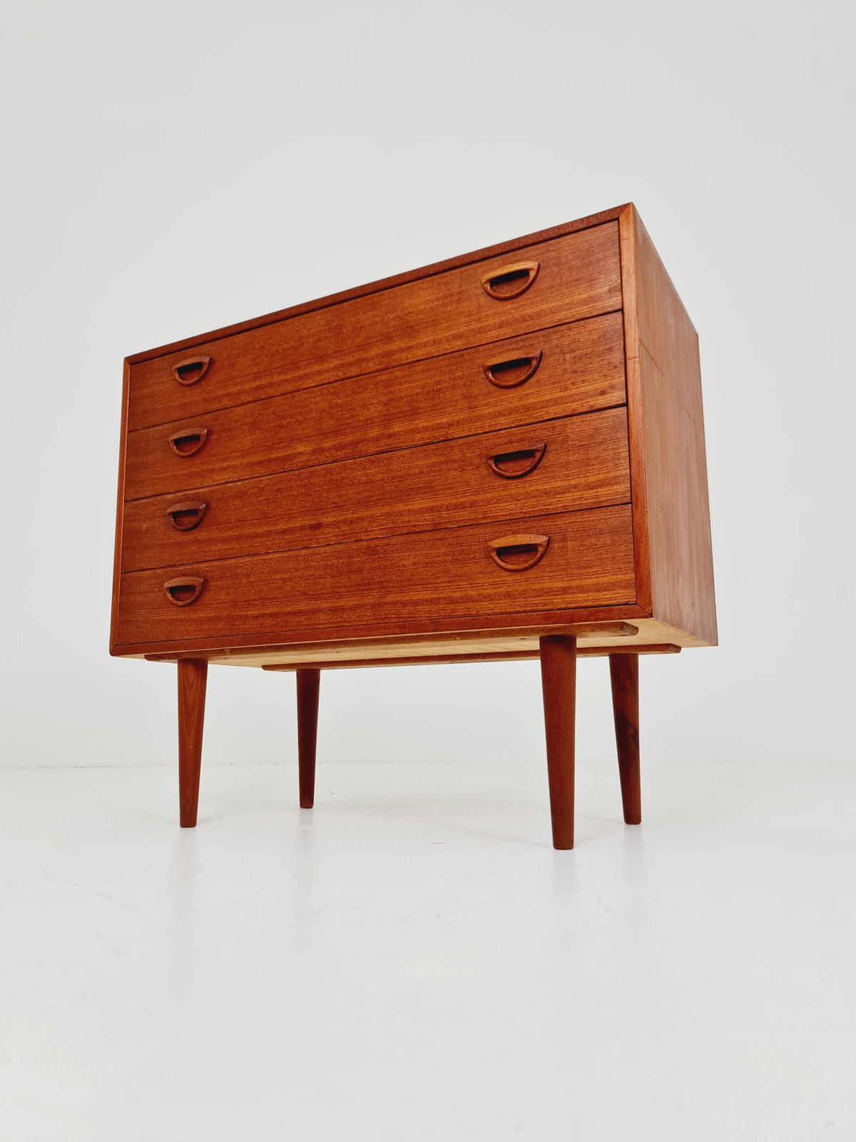 Midcentury danish Teak drawer dresser /4 drawers by Kai Kristiansen for Feldballes Möbelfabrik , 1960s