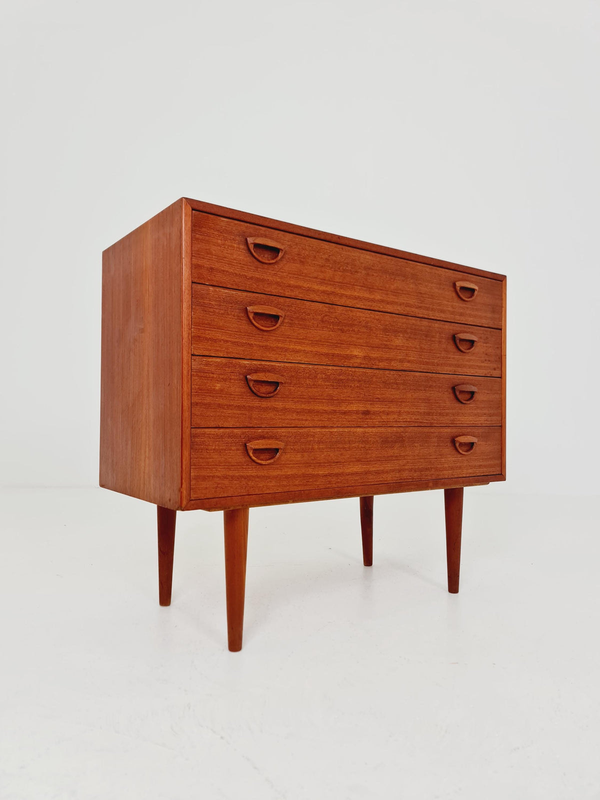 Midcentury danish Teak drawer dresser /4 drawers by Kai Kristiansen for Feldballes Möbelfabrik , 1960s