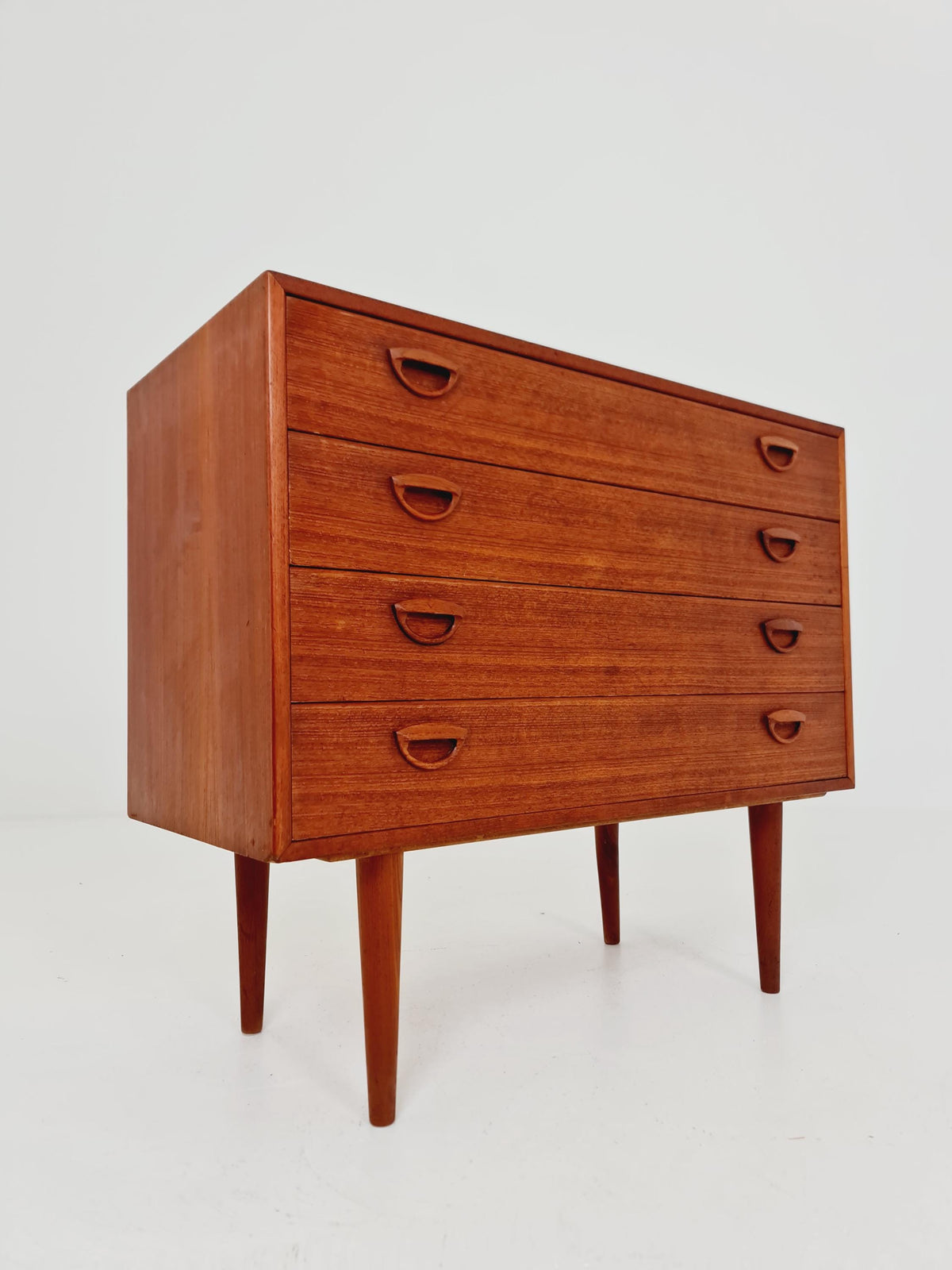 Midcentury danish Teak drawer dresser /4 drawers by Kai Kristiansen for Feldballes Möbelfabrik , 1960s