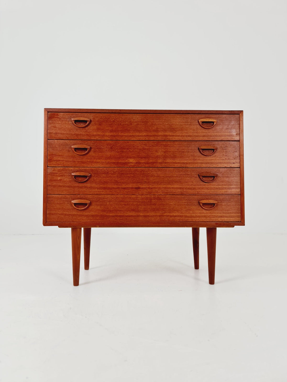 Midcentury danish Teak drawer dresser /4 drawers by Kai Kristiansen for Feldballes Möbelfabrik , 1960s