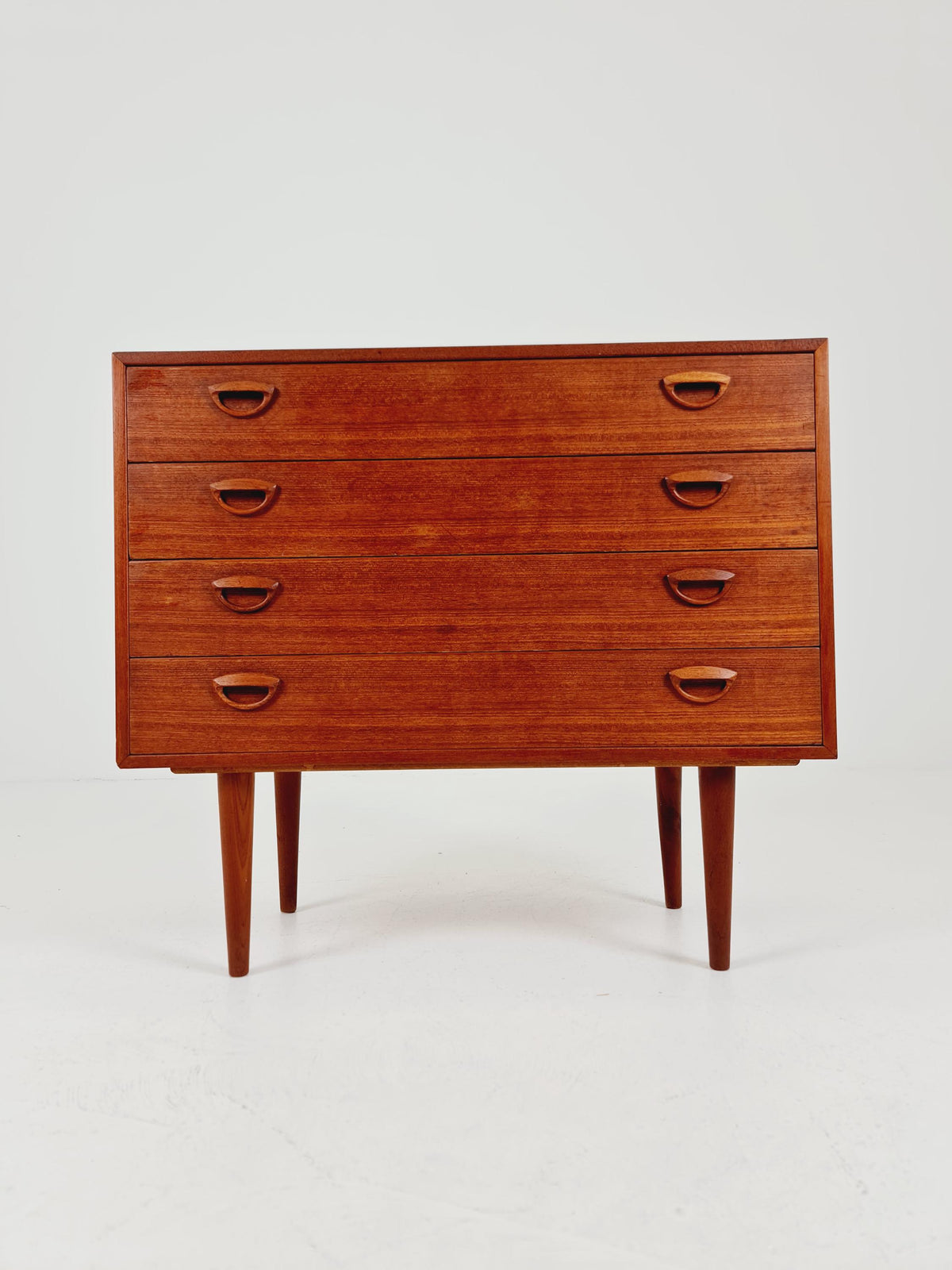 Midcentury danish Teak drawer dresser /4 drawers by Kai Kristiansen for Feldballes Möbelfabrik , 1960s