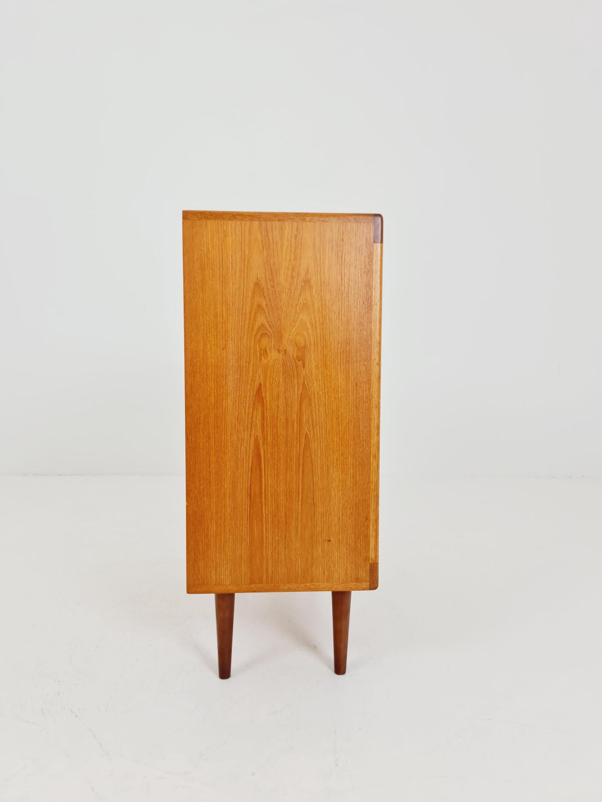 Mid century Solid Danish teak hallway cabinet, chest of drawers By Silkborg Möbelfabrik 1970s