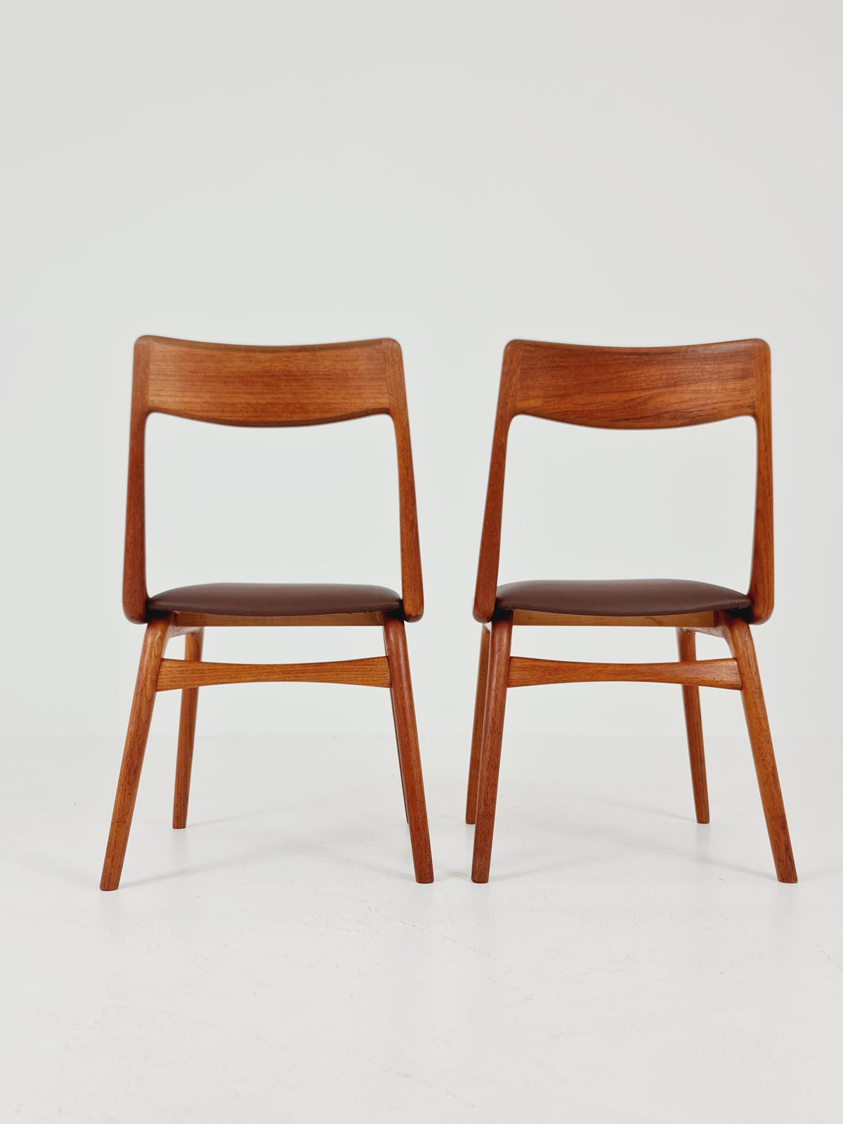 Mid Century Danish Teak Dining Chairs BY E.christensen for Slagelse Boomerang chair ,1960s model 370 Set of 2