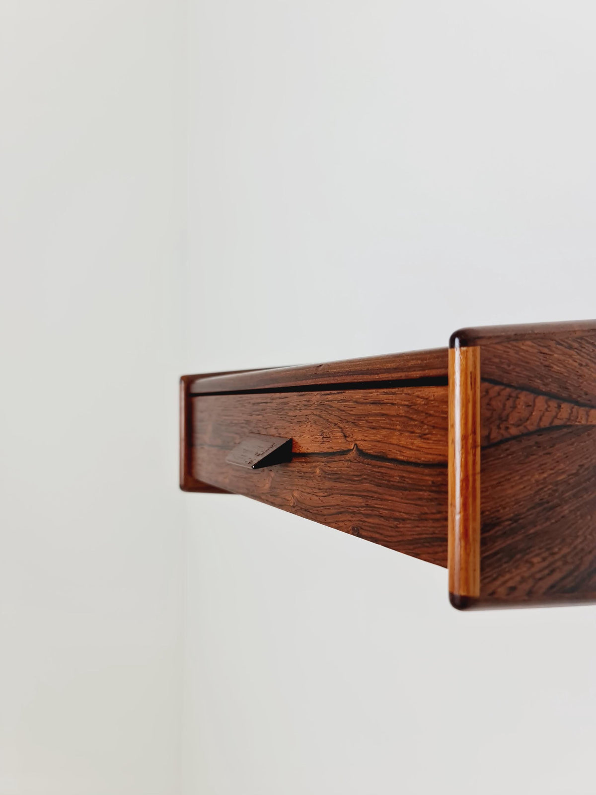 Rare pair of small Danish Rosewood floating nightstands, 1960s
