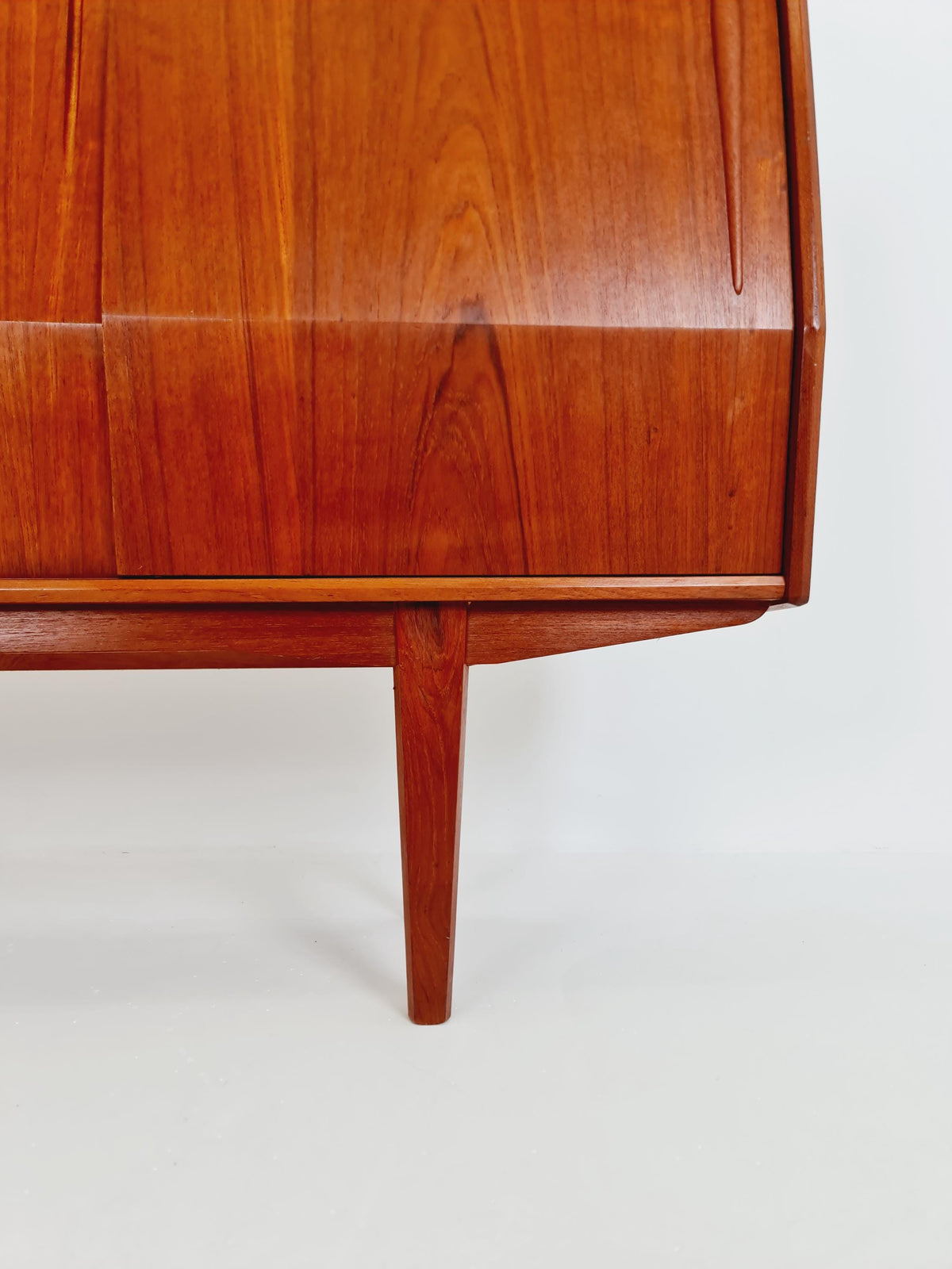 Mid-Century Modern Teak Highboard with Curved Bow-Front Profile | Danish Modern Credenza1960s