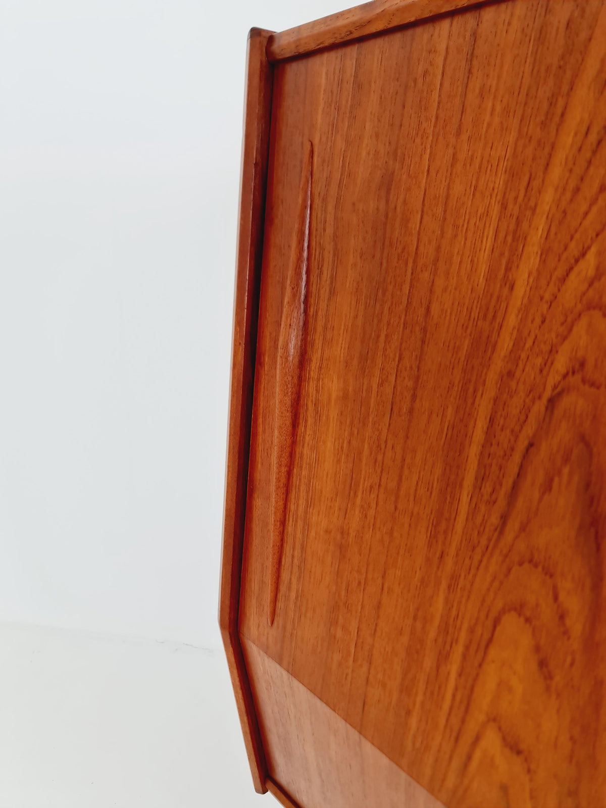Mid-Century Modern Teak Highboard with Curved Bow-Front Profile | Danish Modern Credenza1960s