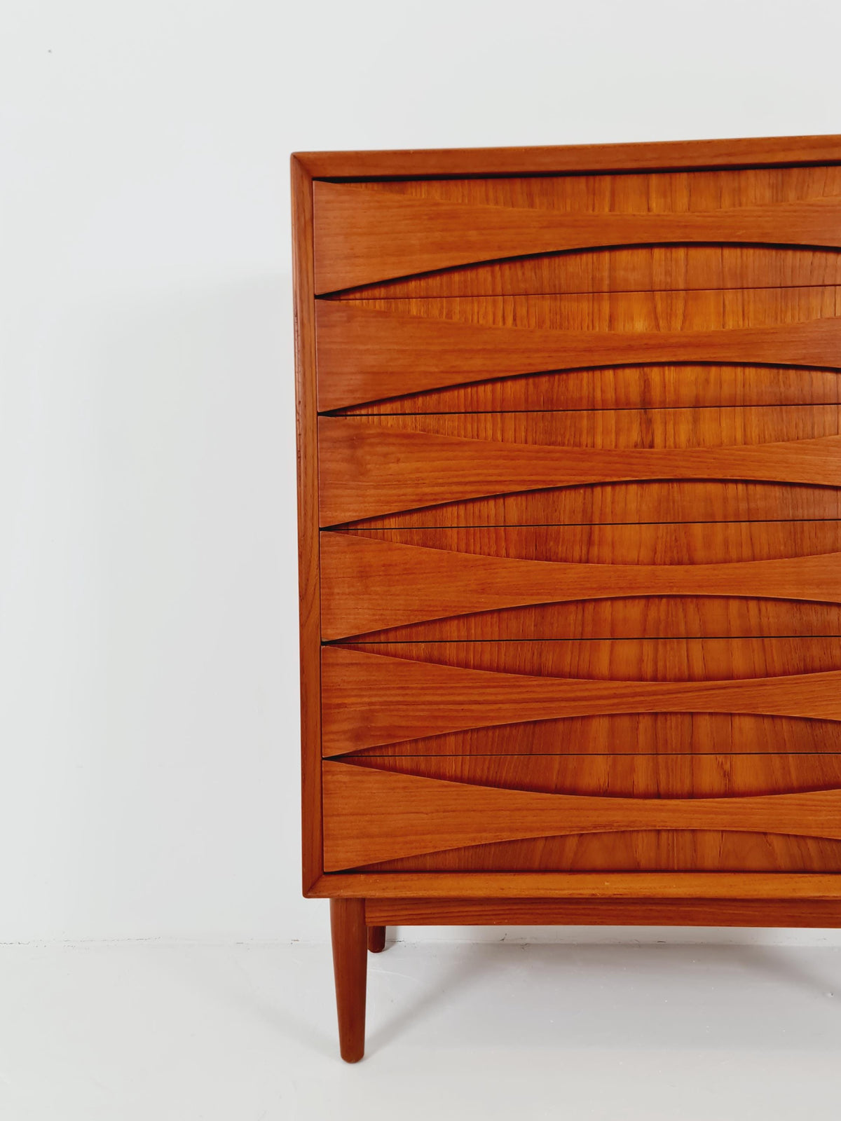 Rare Midcentury danish Teak drawer dresser /6 drawers by Arne Vodder for Niels Clausen ,odense , 1960s