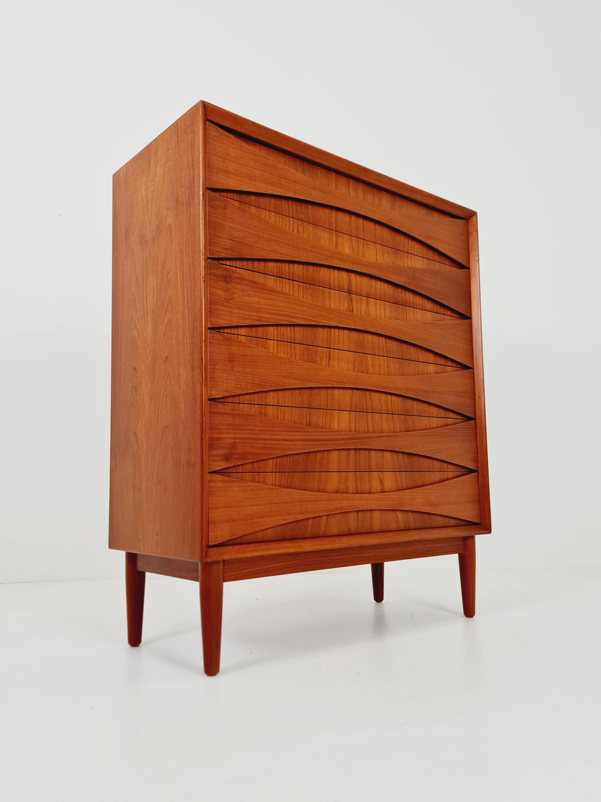 Rare Midcentury danish Teak drawer dresser /6 drawers by Arne Vodder for Niels Clausen ,odense , 1960s