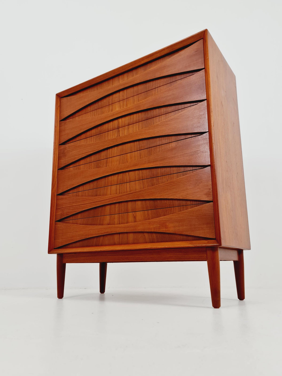 Rare Midcentury danish Teak drawer dresser /6 drawers by Arne Vodder for Niels Clausen ,odense , 1960s