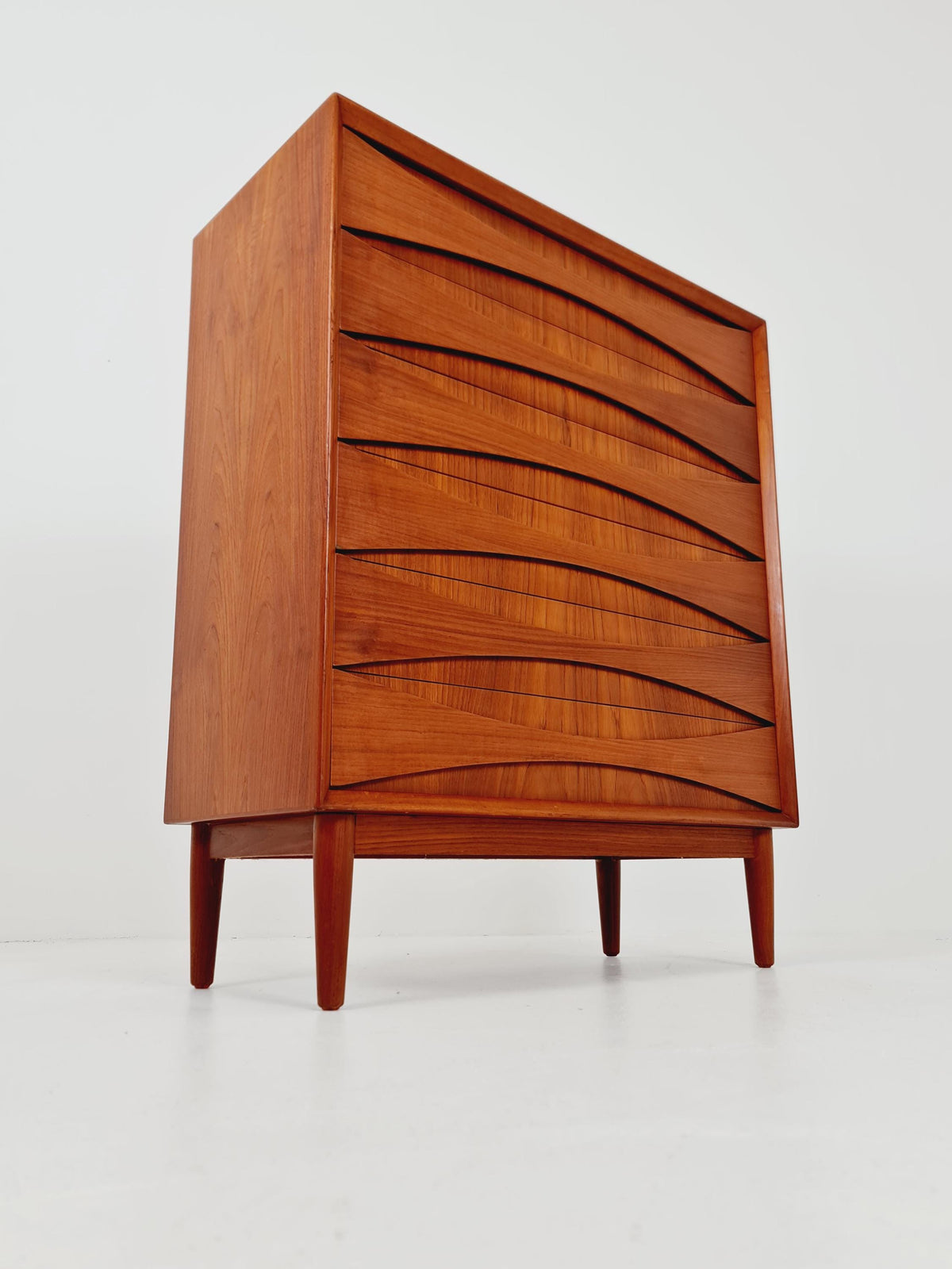 Rare Midcentury danish Teak drawer dresser /6 drawers by Arne Vodder for Niels Clausen ,odense , 1960s