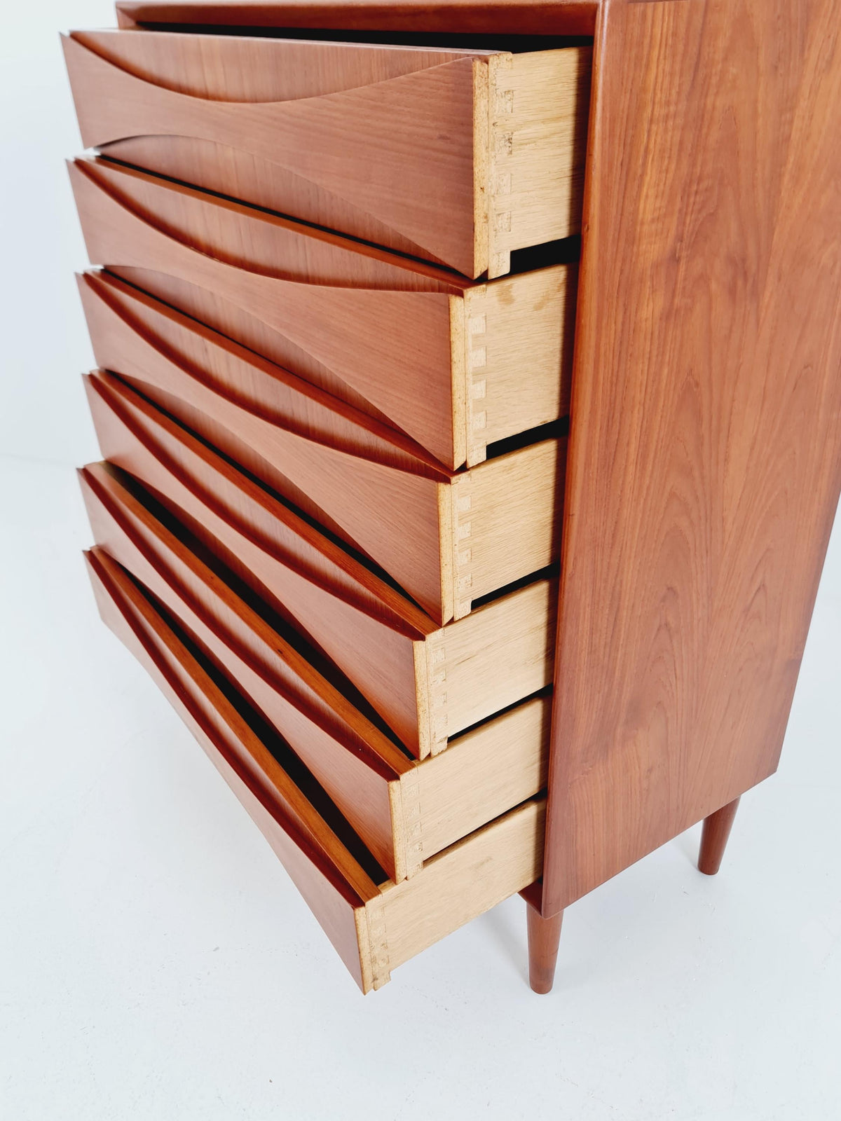 Rare Midcentury danish Teak drawer dresser /6 drawers by Arne Vodder for Niels Clausen ,odense , 1960s