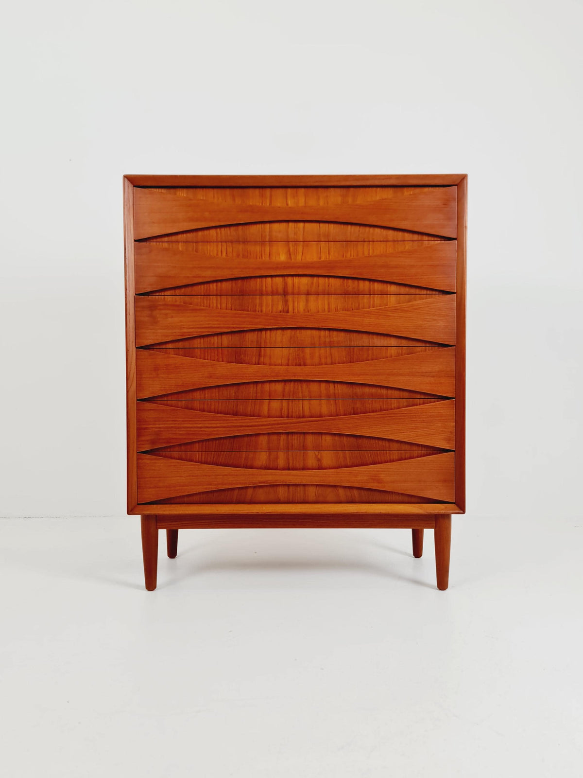 Rare Midcentury danish Teak drawer dresser /6 drawers by Arne Vodder for Niels Clausen ,odense , 1960s