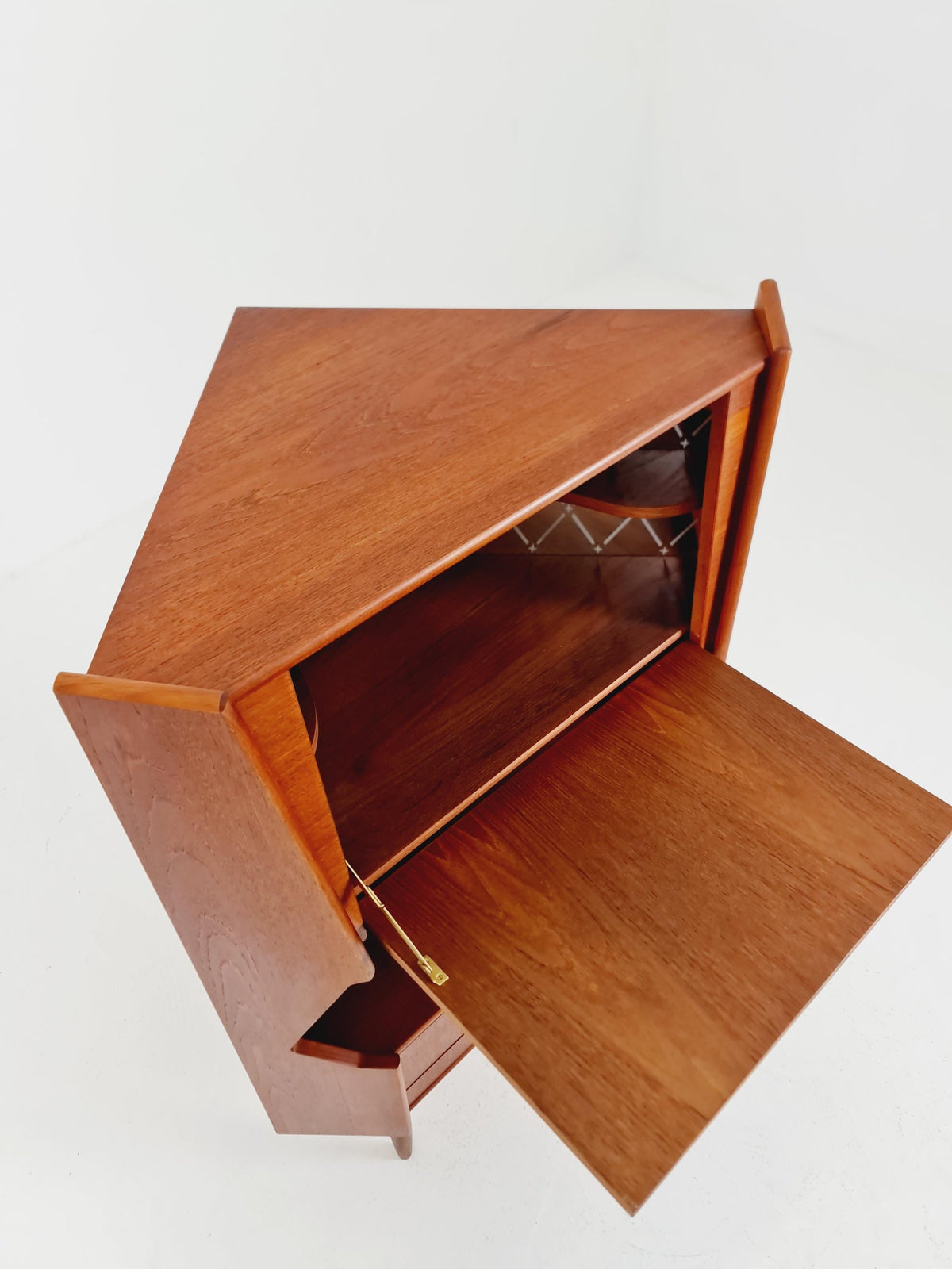 Mid Century Modern danish Drniks corner cabinet teak By Omann Jun , 1960s