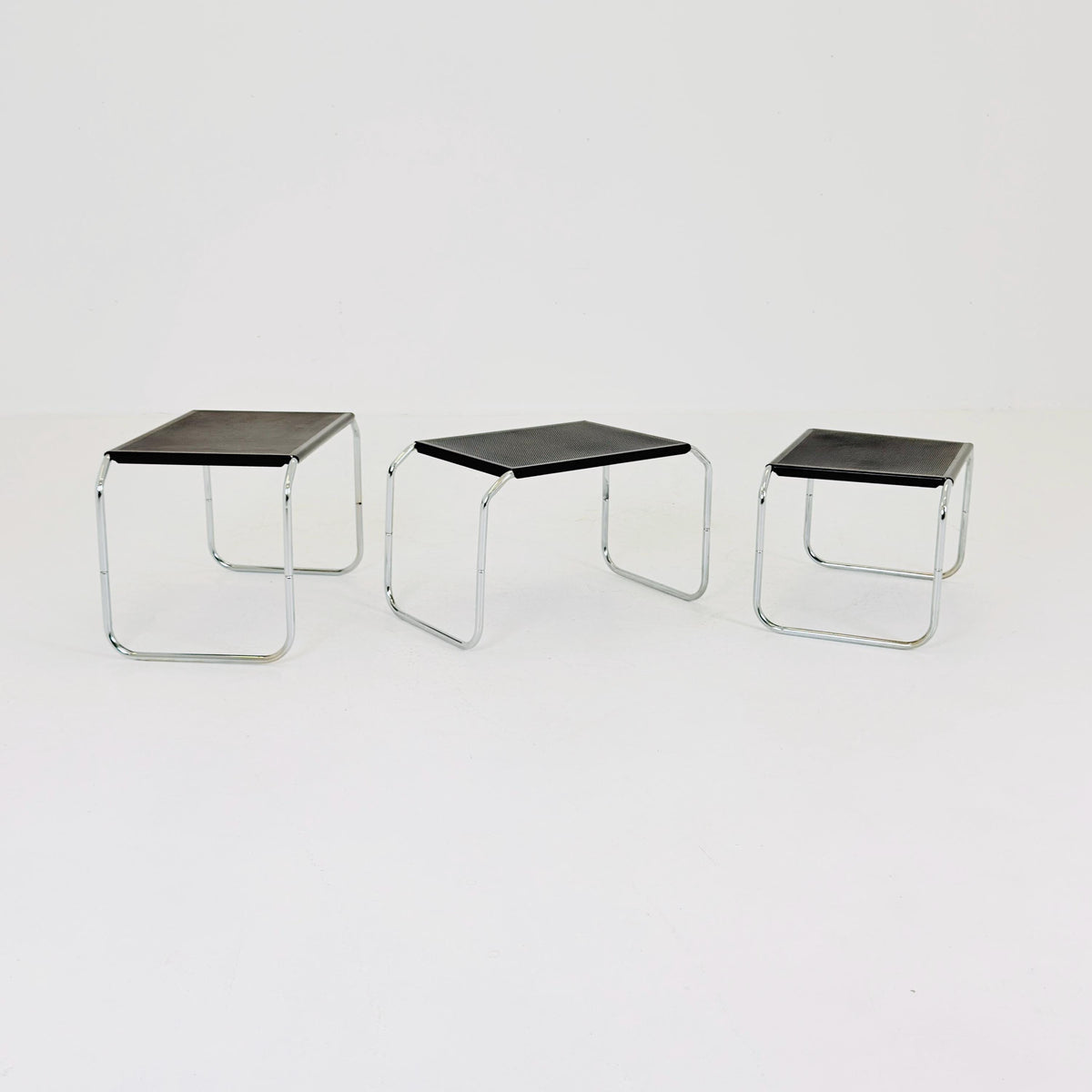 Set of 3 Italian Mid-Century / Bauhaus Style Nesting Tables 1980 Italy