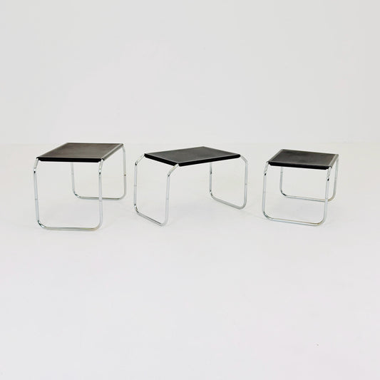 Set of 3 Italian Mid-Century / Bauhaus Style Nesting Tables 1980 Italy