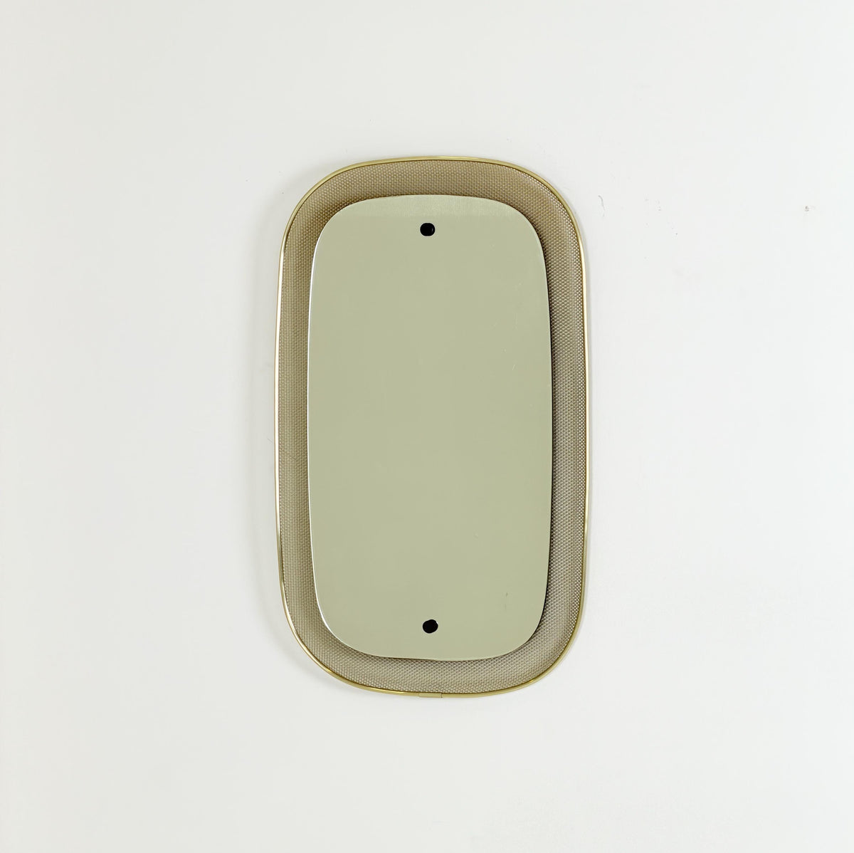 Exceptional Mid-Century Modern Brass Wall Mirror – Germany, 1960s