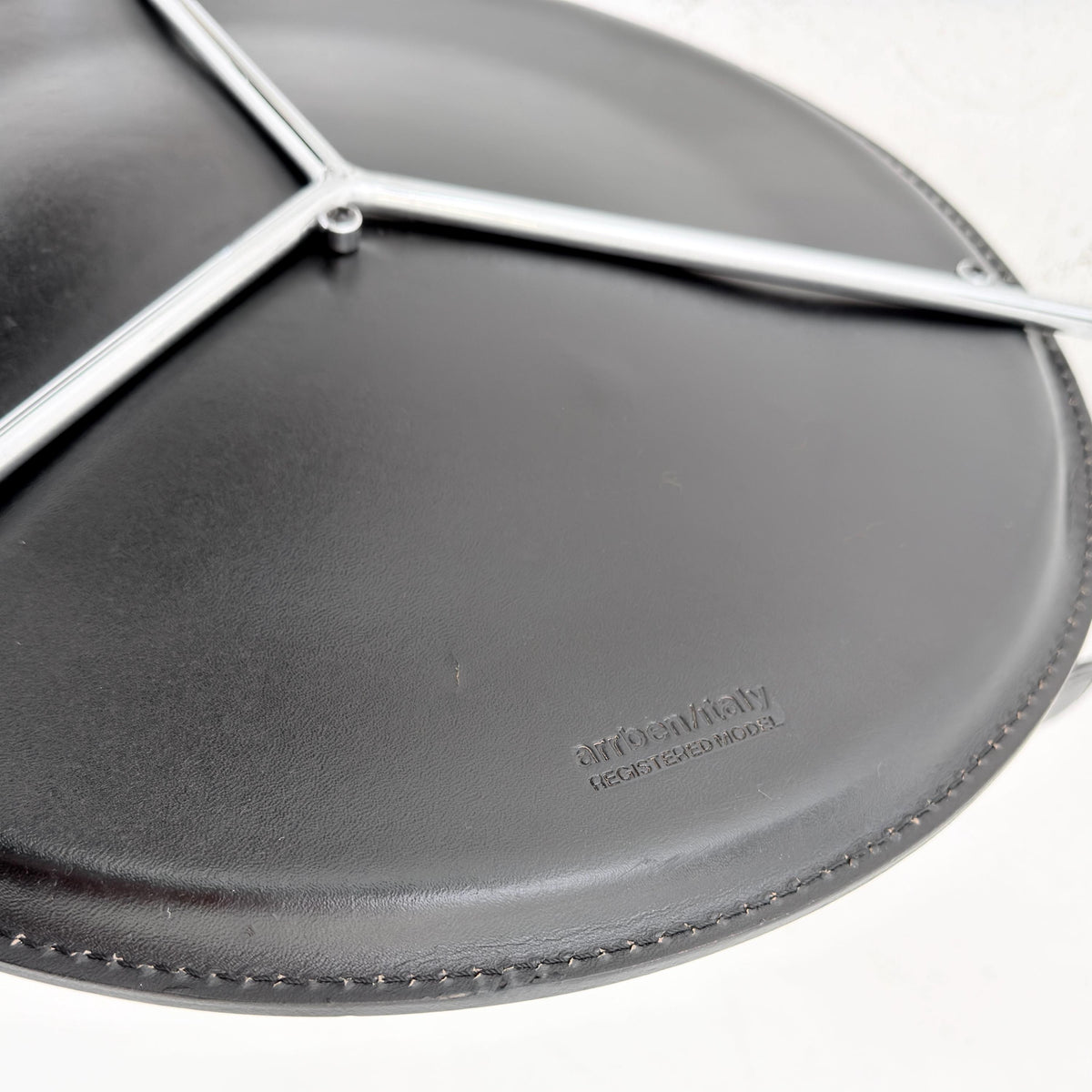 Mid Century Bauhaus Arrben Canasta Armchair | Black Genuine Leather & Chrome | Italian Modernist Chair | 1980s Italy |