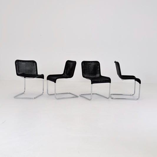 Set of 4 Tecta D41 Cantilever Chairs, Mid Century Bauhaus, Marcel Breuer Style, 1980s Germany