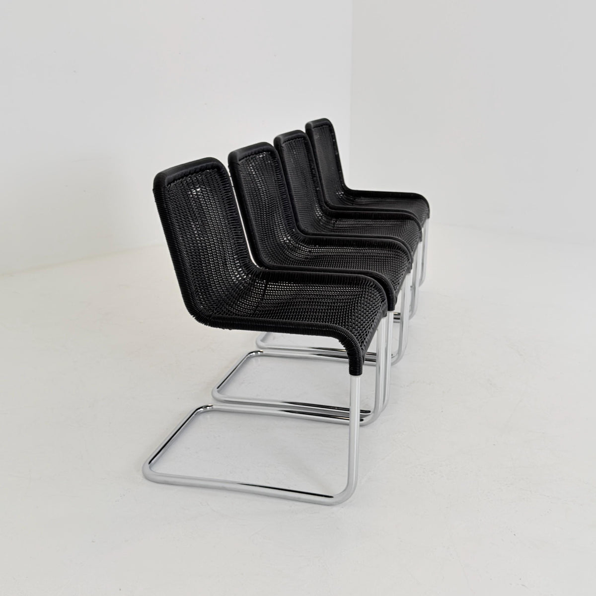 Set of 4 Tecta D41 Cantilever Chairs, Mid Century Bauhaus, Marcel Breuer Style, 1980s Germany