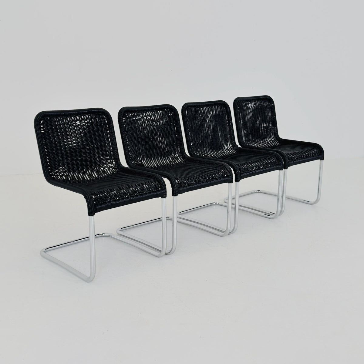 Set of 4 Tecta D41 Cantilever Chairs, Mid Century Bauhaus, Marcel Breuer Style, 1980s Germany