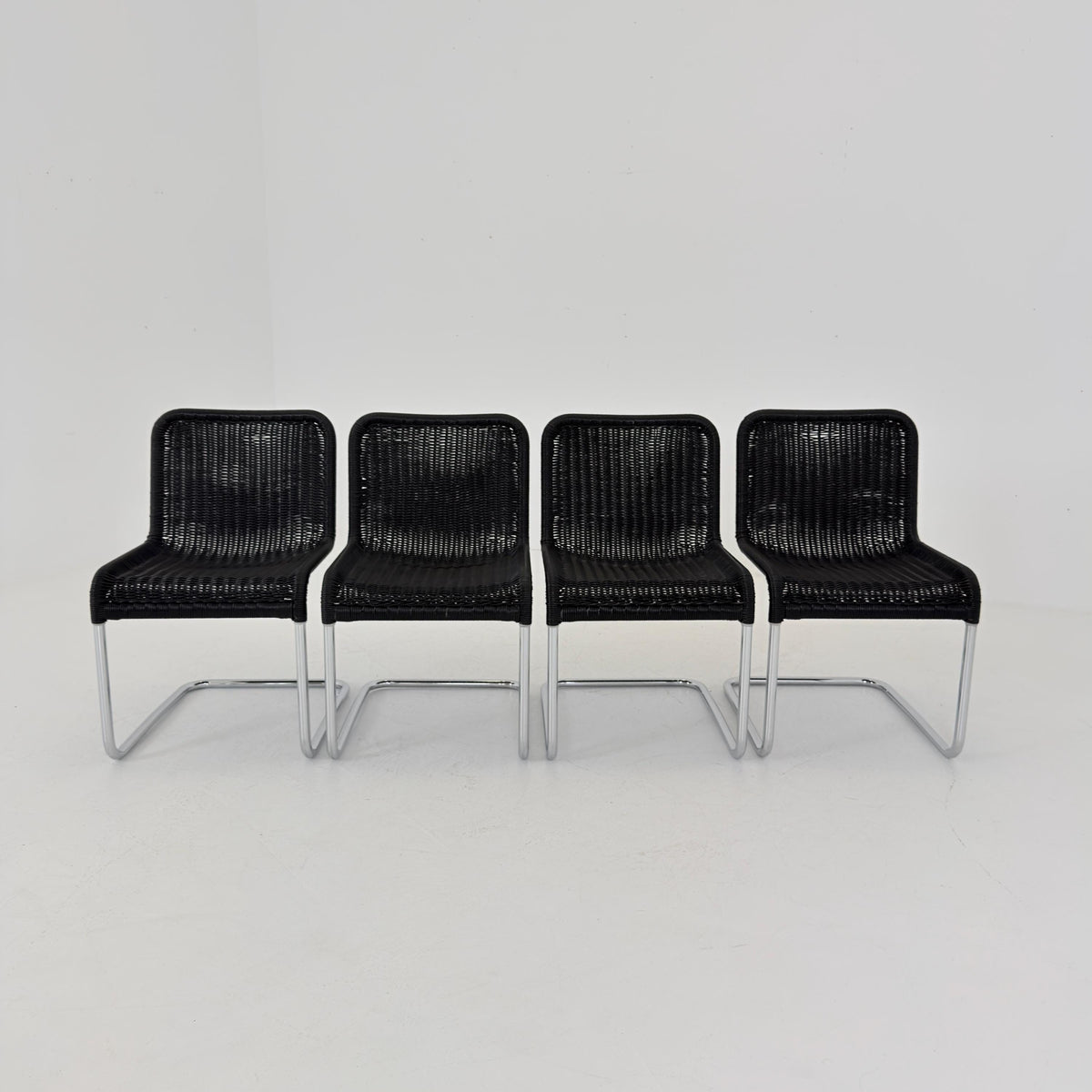Set of 4 Tecta D41 Cantilever Chairs, Mid Century Bauhaus, Marcel Breuer Style, 1980s Germany