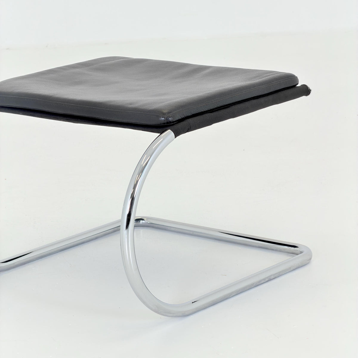 Mid century Bauhaus Tecta C35 Leather Stool by Anton Lorenz, 1980s Germany,