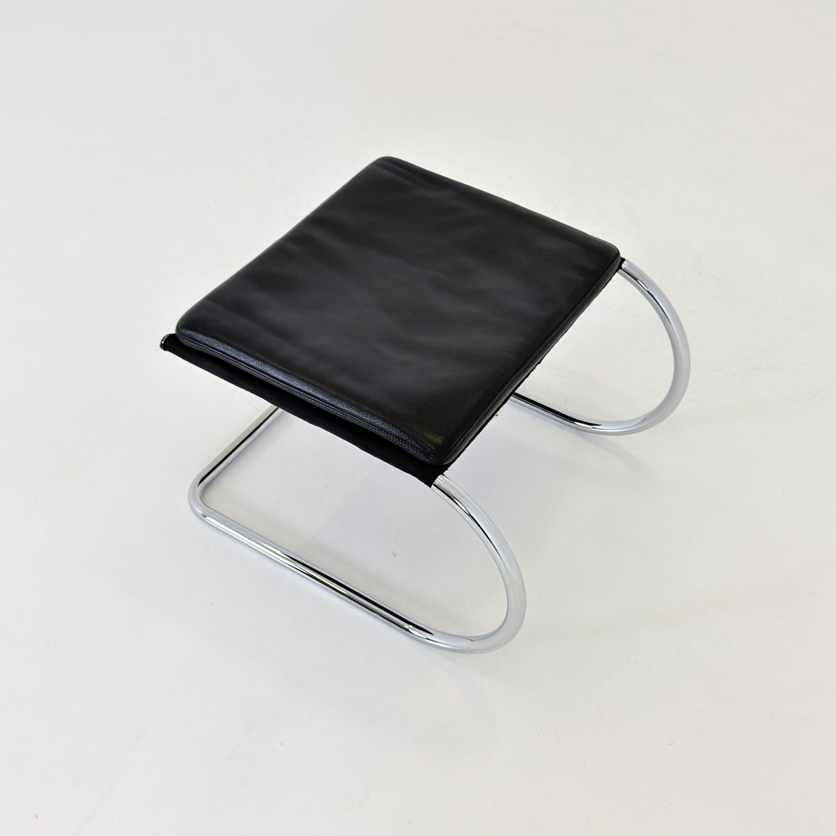 Mid century Bauhaus Tecta C35 Leather Stool by Anton Lorenz, 1980s Germany,