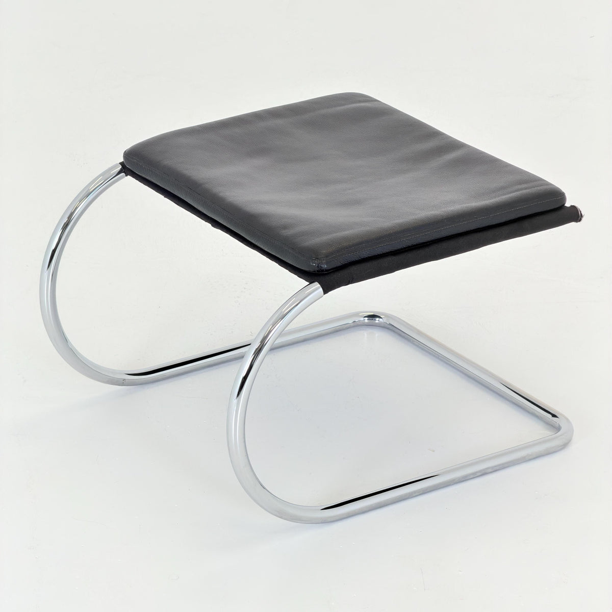 Mid century Bauhaus Tecta C35 Leather Stool by Anton Lorenz, 1980s Germany,