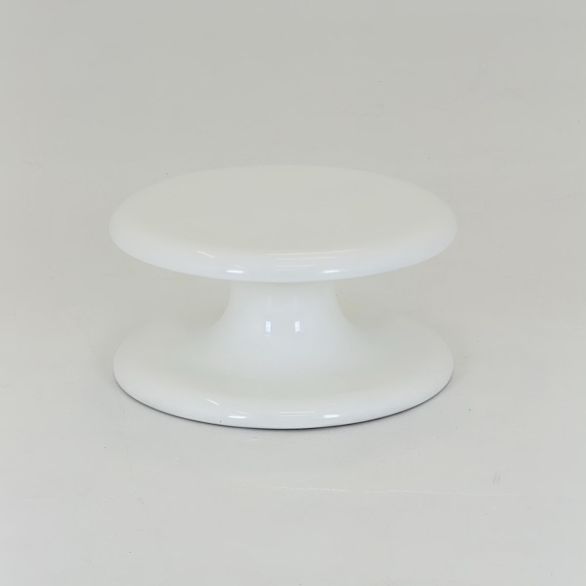 Rare Vintage Space Age Tulip Coffee Table, White Fiberglass, Italian Design, 1970s