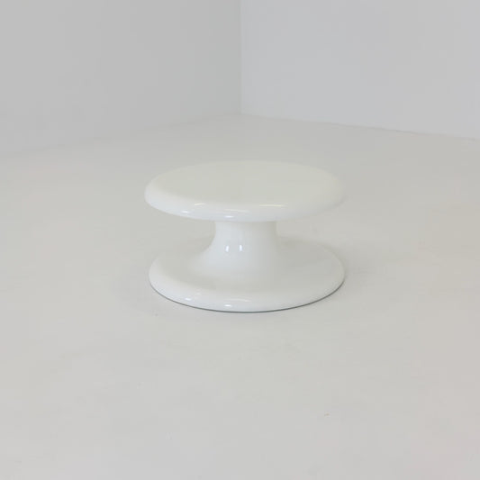 Rare Vintage Space Age Tulip Coffee Table, White Fiberglass, Italian Design, 1970s