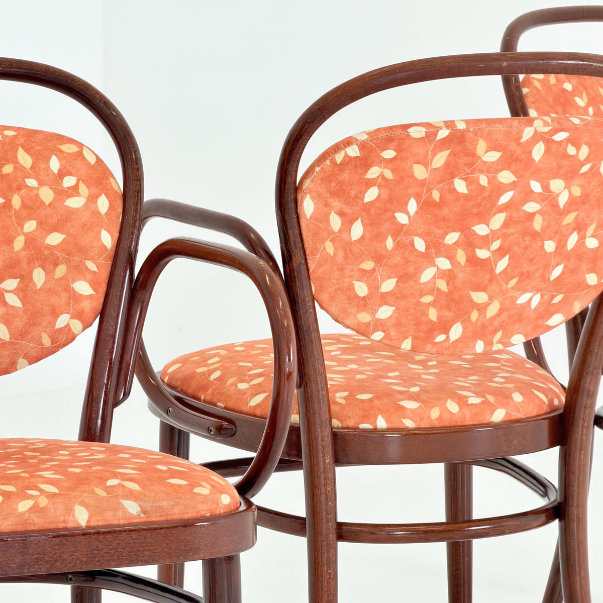 Set of 6 Original Thonet 215 RF Bentwood Armchairs, 1980s Germany, Vintage Coffee House Chairs